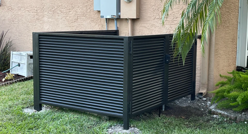 a newly installed generator safety fence