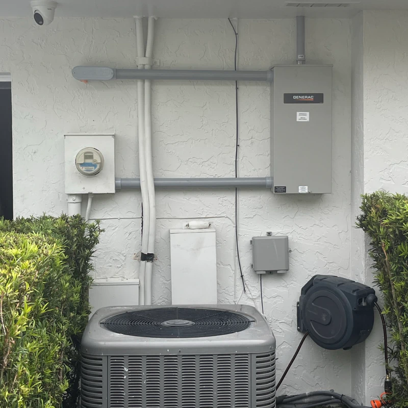 a newly installed generator system connected to the sub meter